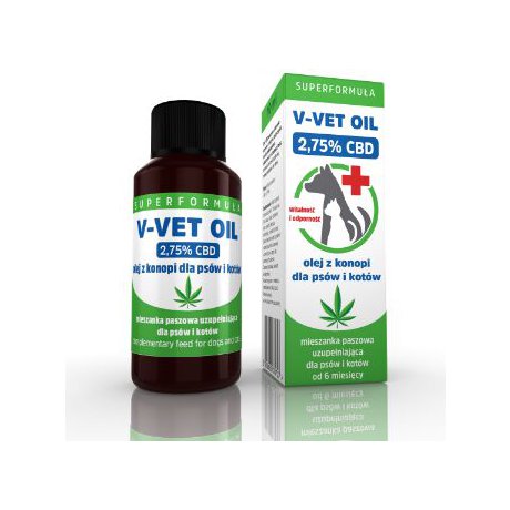 Vetos-Farma V-VET OIL 2,75% CBD olej z konopi dla psów i kotów