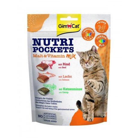 GimCat Nutri Pockets - Malt & Vitamin Mix dla zdrowszego kota