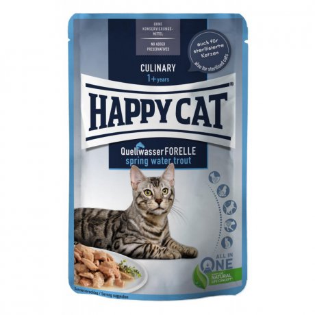 Happy Cat Culinary Meat in Sauce Spring Water Trout z pstrągiem