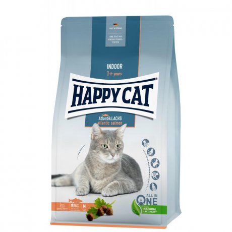 Happy Cat Indoor Atlantic Salmon karma dla kotów domowych z łososiem