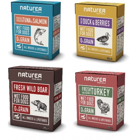 Naturea Bezglutenowa Mokra Karma dla psa w kartoniku, różne smaki