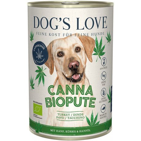 DOG'S LOVE Canna Canis Pute ekologiczny indyk z konopiami, dynią i olejem konopnym