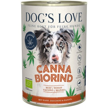 DOG'S LOVE Canna Canis Rind ekologiczna wołowina z konopiami, cukinią i olejem konopnym