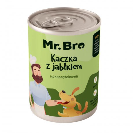 Mr. Bro Monoprotein kaczka z jabłkiem puszka dla psa 400g 