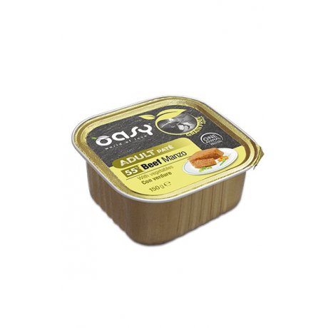 Oasy Grain Free Paté bezbożowa mokra karma dla dorosłych psów z wołowiną, marchewką i cukinią 150g