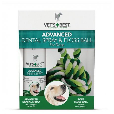 Vet's Best Dental Spray + Zabawka sznur gratis