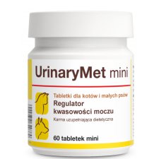 Dolfos UrinaryMet Mini suplement diety z metioniną, regulator kwasowości moczu dla kotów i małych psów