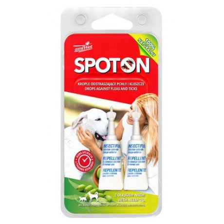 Amiwet Spot-ON na pchły i kleszcze z olejkiem neen
