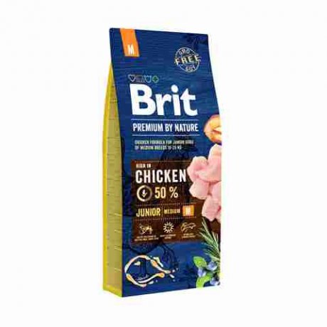 Brit Premium By Nature Junior M (Medium) karma dla szczeniąt i młodych psów ras średnich
