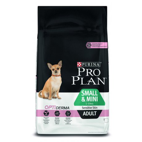 Purina Pro Plan Adult Small & Mini OptiDerma Sensitive Skin dla małych psów z łososiem na poprawę kondycji skóry