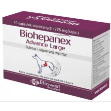 Biowet Biohepanex Advance Large dla psów ras średnich i dużych, wspomagające funkcje wątroby 40kaps.
