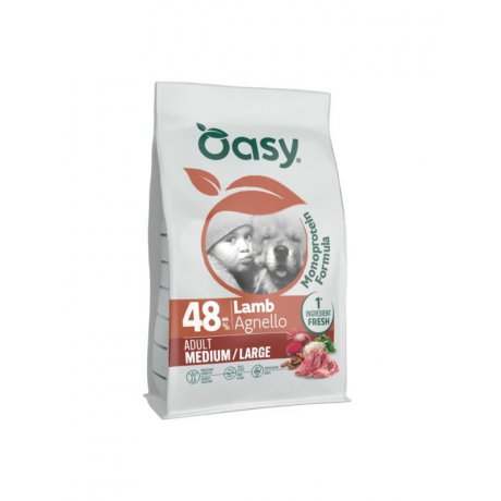 Oasy Monoprotein Monobiałkowa karma dla dorosłych psów ras średnich i dużych z jagnięciną