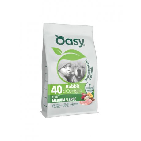 Oasy Monoprotein Adult Medium Large Rabbit Monobiałkowa karma dla dorosłych psów z królikiem
