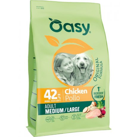Oasy Adult Medium & Large Breed Kurczak karma dla dorosłych psów ras średnich i dużych