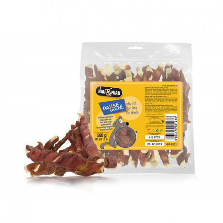 Hau&Miau Pause Snack Paski ryby owinięte miękką kaczką