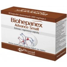 Biowet Biohepanex Advance Small kapsułki dla psów małych ras i kotów, wspomagające funkcje wątroby 40kaps.