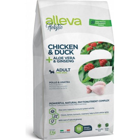 Alleva Holistic Dog Adult Chicken & Duck + Aloe vera & Ginseng Mini