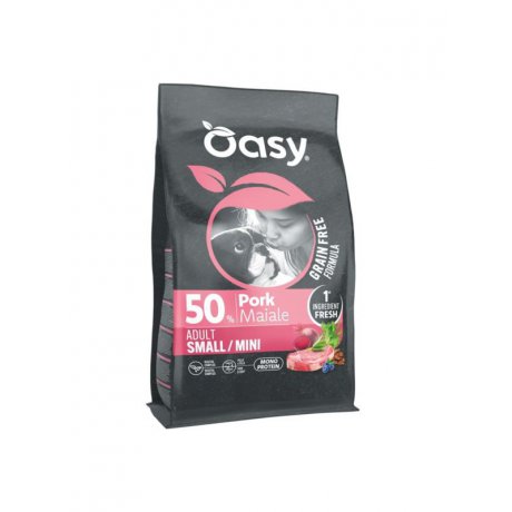 Oasy GrainFree Monoprotein Adult S/Mini bezbożowa karma z wieprzowiną dla dorosłych psów małych ras