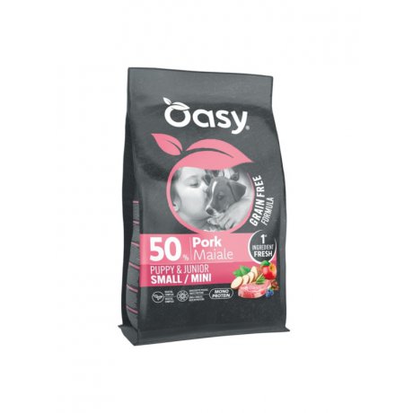 Oasy GrainFree Mono Puppy S/Mini bezzbożowa, monobiałkowa karma dla szczeniąt małych ras wieprzowiną