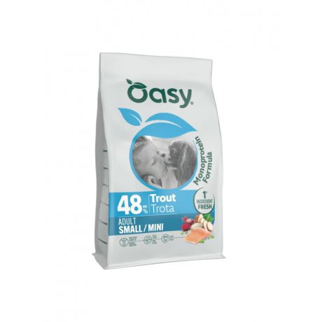 Oasy Monoprotein Adult Small Breed monobiałkowa karma dla dorosłych psów małych ras z pstrągiem
