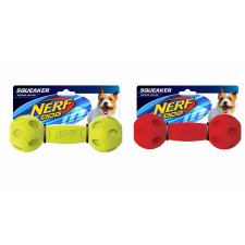 Nerf Squeaker Soccer Barbell Gumowy hantel z piszczałkami dla psa