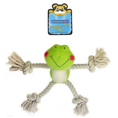 YARRO Żaba ze sznurami pluszowa zabawka dla psa