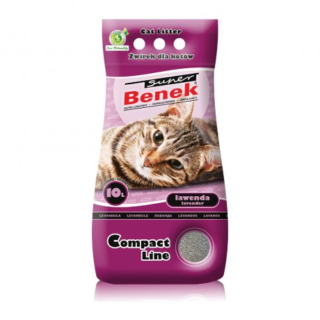 SUPER BENEK Compact Lawenda żwirek bentonitowy o zapachu lawendy dla kota