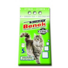 SUPER BENEK Optimum Zielona Herbata żwirek bentonitowy drobny i gruby o zapachu zielonej herbaty dla kota