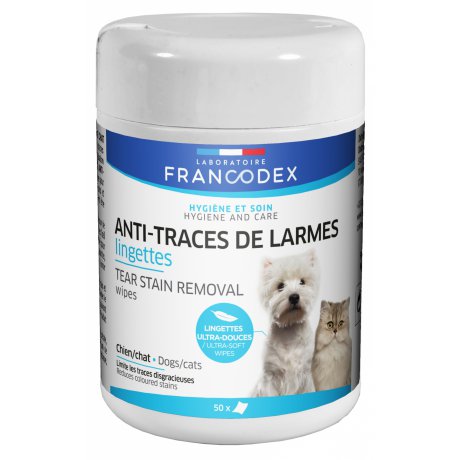 FRANCODEX Chusteczki usuwające ślady łez, dla psów i kotów