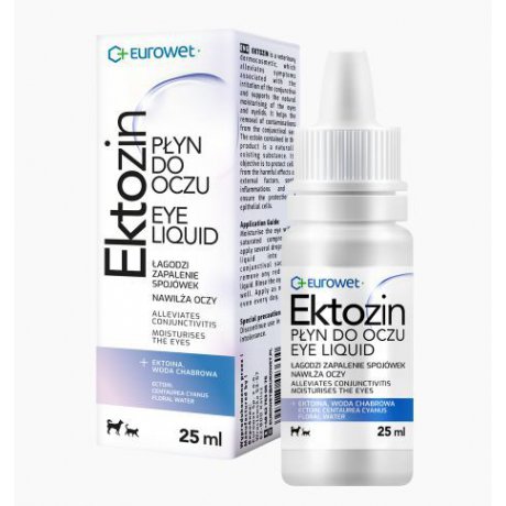 Eurowet Ektozin płyn do przemywania oczu dla psów i kotów 25ml