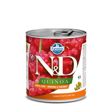Farmina N&D Quinoa Skin & Coat Herring & Coconut Karma dla psów z nietolerancją pokarmową objawiającą się problemami skórnymi
