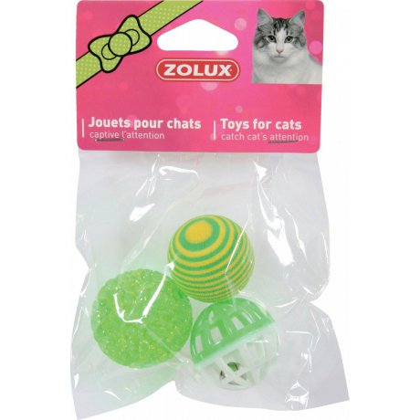 ZOLUX Zabawki dla kota 3 piłki różne
