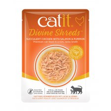 Catit Divine Shreds mokry przysmak dla kota kurczak łosoś i dynia