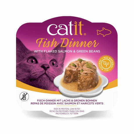 Catit Fish Dinner mokry pokarm dla kota łosoś i fasolka szparagowa