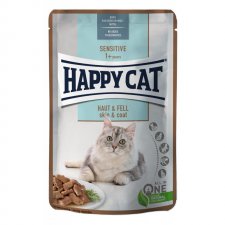 Happy Cat Sensitive Meat in Sauce Skin & Coat mokra karma na skórę i sierść