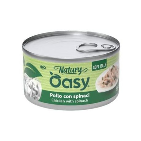 Oasy Natury Cat Adult Kurczak ze szpinakiem 50% naturalnego mięsa w galaretce 85g