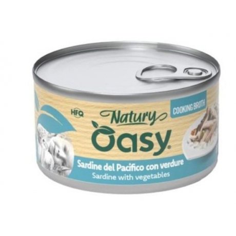 Oasy Cooking Broth sardynki z warzywami w bulionie puszka dla kota 85g