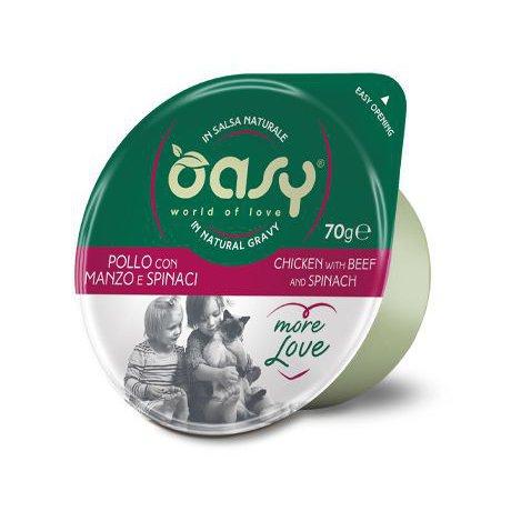 Oasy Kot More Love Cup Kurczak z wołowiną i szpinakiem kubek w naturalnym sosie 80g