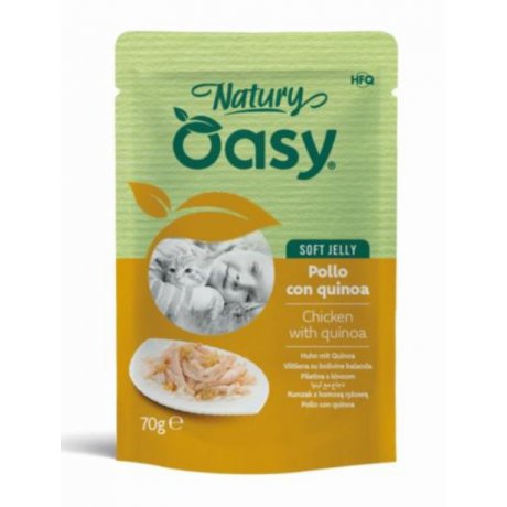 Oasy Natury kurczak z komosą ryżową naturalna mokra karma w delikatnej galaretce saszetka 70g