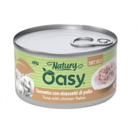 Oasy Natury Cat Adult Tuńczyk płatki kurczaka 50% naturalnego mięsa w galaretce 150g