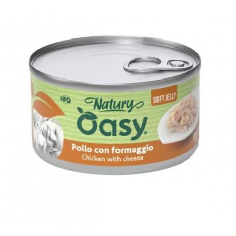Oasy Natury Cat Adult Kurczak z serem 50% naturalnego mięsa w galaretce 150g