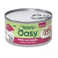 Oasy Natury Cat Adult Kurczak z wołowiną 50% naturalnego mięsa w galaretce 85g