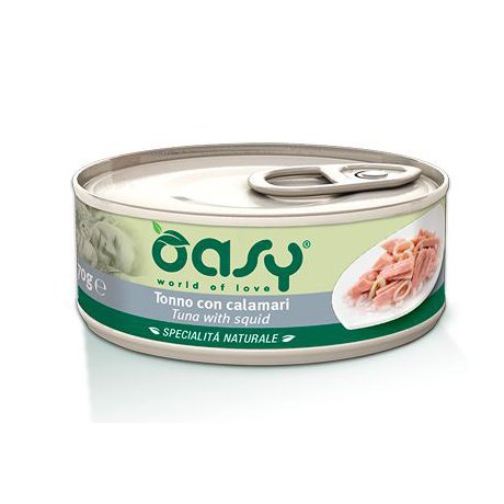 Oasy Natural Range Cat Adult Tuńczyk z kalmarami 50% naturalnego mięsa w galaretce 150g