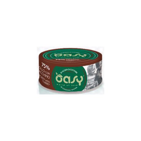 Oasy More Love Cat Adult 75% kurczak z indykiem puszka w bulionie 70g