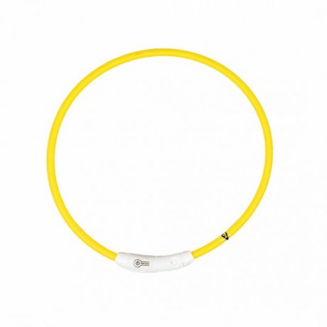 Duvo+ Obroża Świecąca USB Nylon żółta