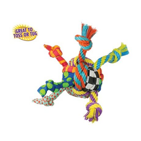 Petstages Piłka szmaciana ze sznurkami