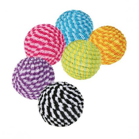 Trixie Kolorowe pilki ze sznurka - zabawka dla kota