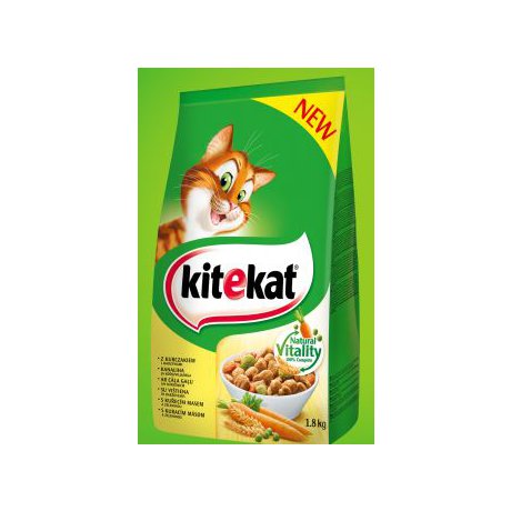 Kitekat Natural Vitality Kurczak z warzywami sucha karma dla kotów