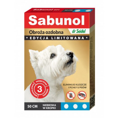 Sabunol GPI Obroża przeciw pchłom i kleszczom dla psa Limitowana Edycja, różne kolory