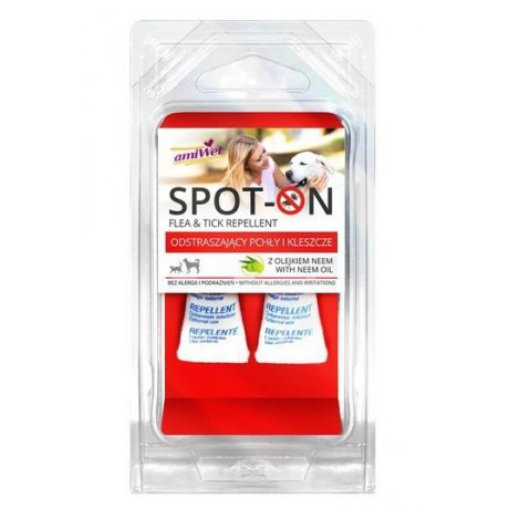 Amiwet Spot-On odstraszający pchły i kleszcze z olejkiem Neem